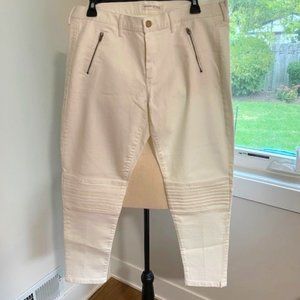 Banana Republic Premium Denim - White Moto Jeans
